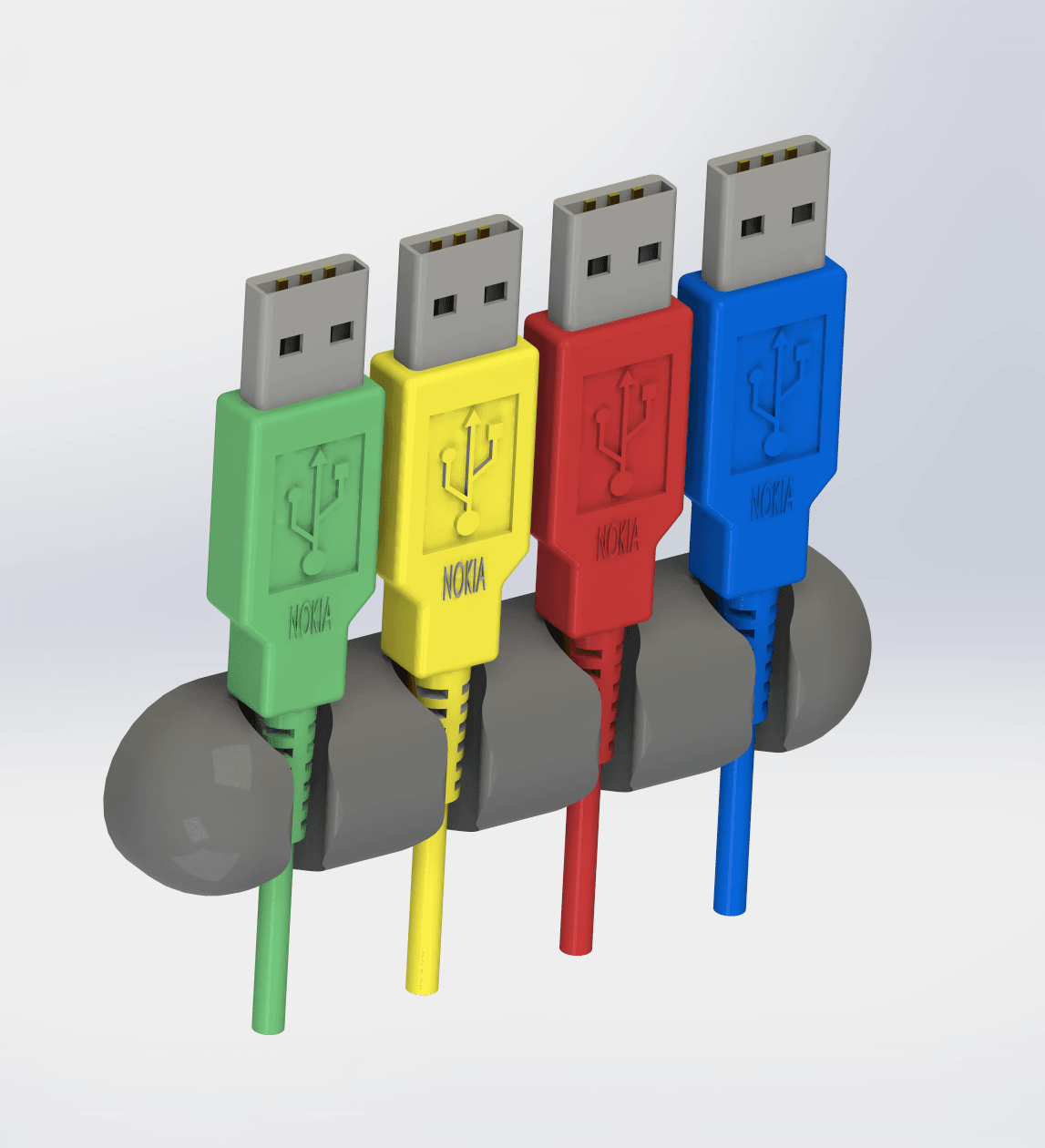 Cable Clip Organizer 4P – 3D Printable STL File 3d model