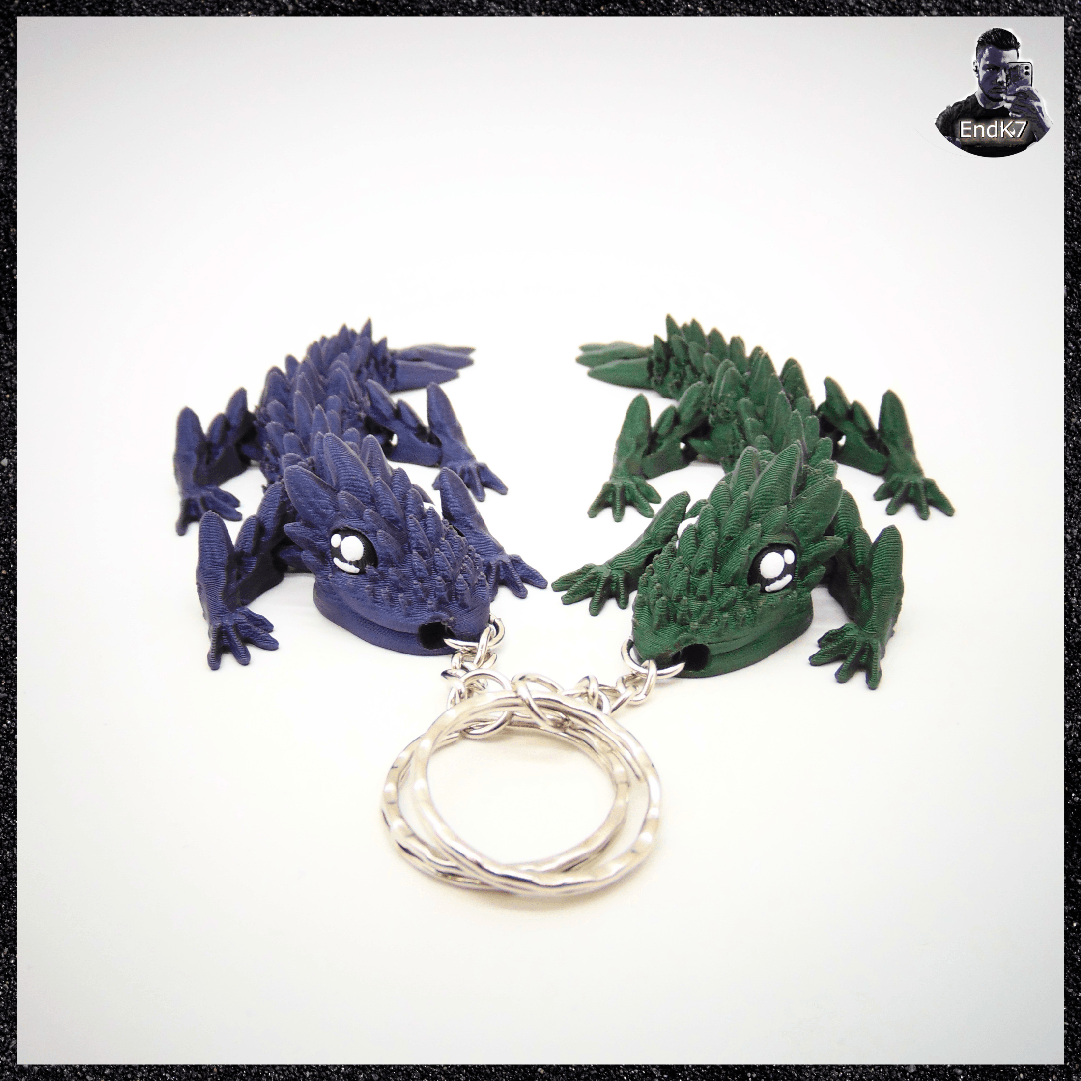Spiky Mountain Dragon Keychain 3d model