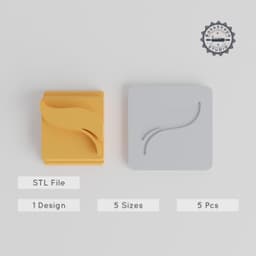 Leaf Stamp Tile Set, 5 Sizes, 20-40mm, Perfect for Clay, Cookies & Fondant, Nature & Botanical Motif Collection PRODUCT_5127 3d model