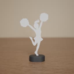 Cheerleader Figure on Stand – Sports Room Decoration 3d model