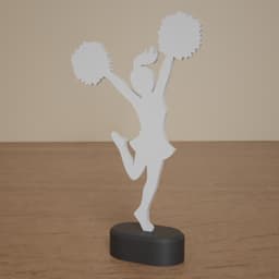 Cheerleader Figure on Stand – Sports Room Decoration 3d model