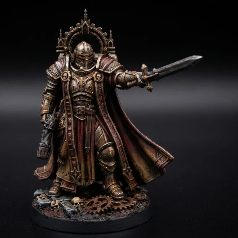 The Cathedral Guard Marines: The Arch-Deacon Commander - Grimdark 32mm STL for Tabletop RPG.stl 3d model