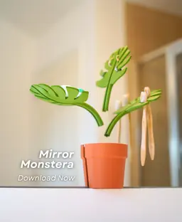 Mirror Monstera - Bathroom Organizer that Mounts to the Mirror 3d model