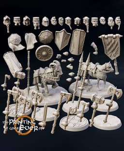 Modular Dwarven Tunnel Guards - On Foot and Mounted 3d model