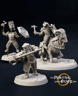 Modular Dwarven Tunnel Guards - On Foot and Mounted 3d model