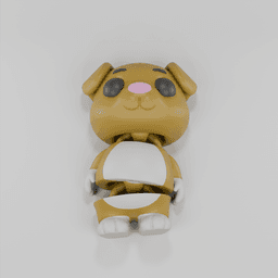 Flexy Dog Figurine + Keychain 3d model