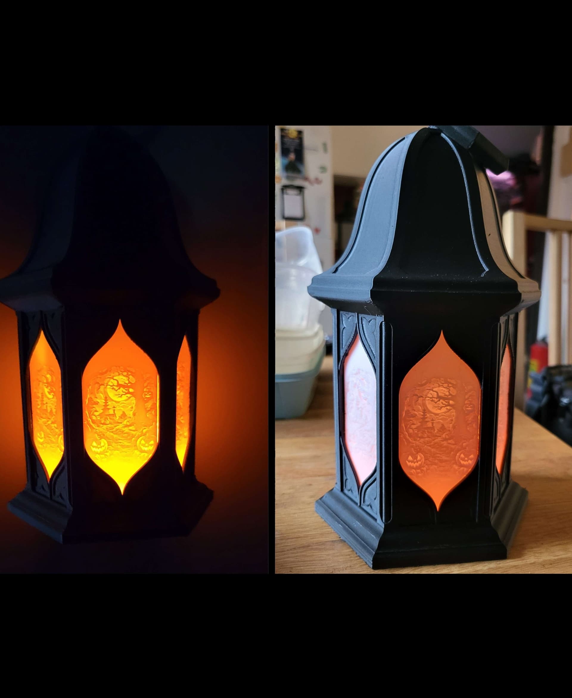 Great lantern. Made custom lithophane panels for it for some extra flare.