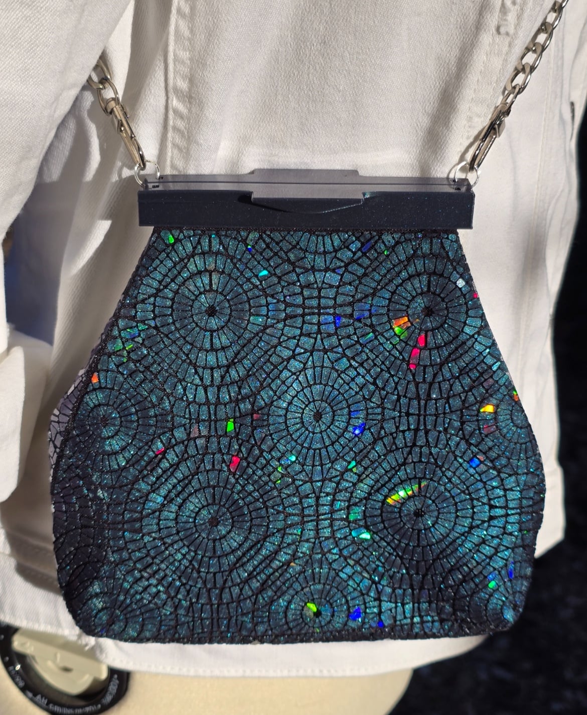 Magnetic closure textile clutch 3d model