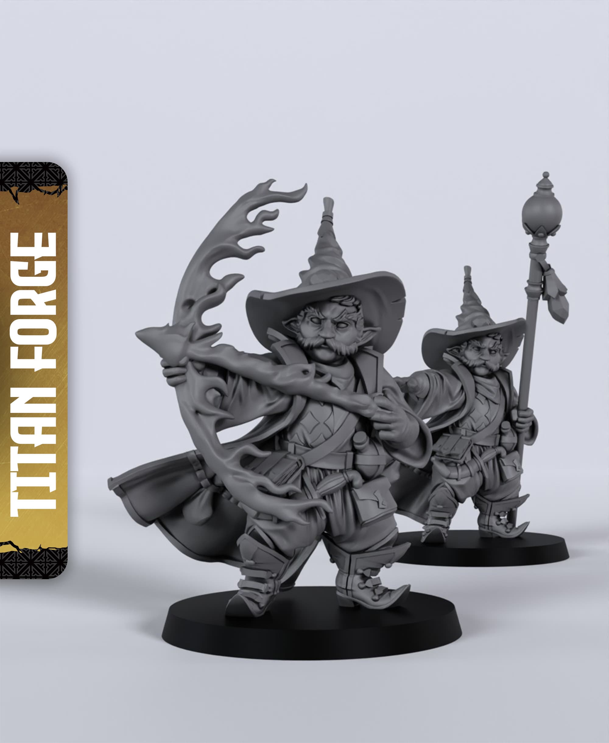 Halfling Male Wizard - With Free Dragon - 5e DnD Inspired for RPG and Wargamers 3d model