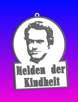 Terence Hill keychain, earring, dogtag, Helden der Kindheit 3d model