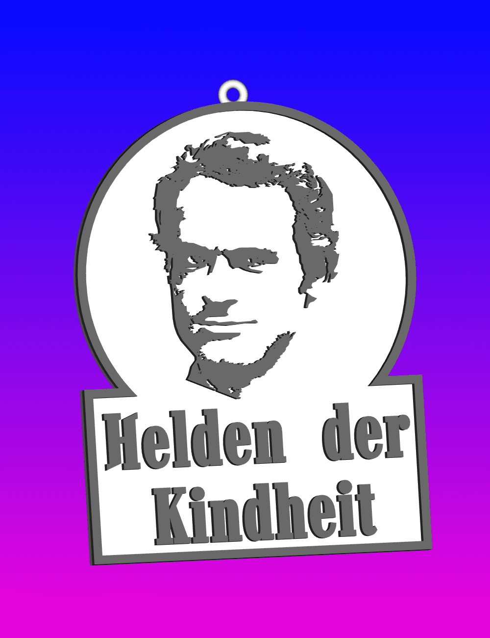 Terence Hill keychain, earring, dogtag, Helden der Kindheit 3d model