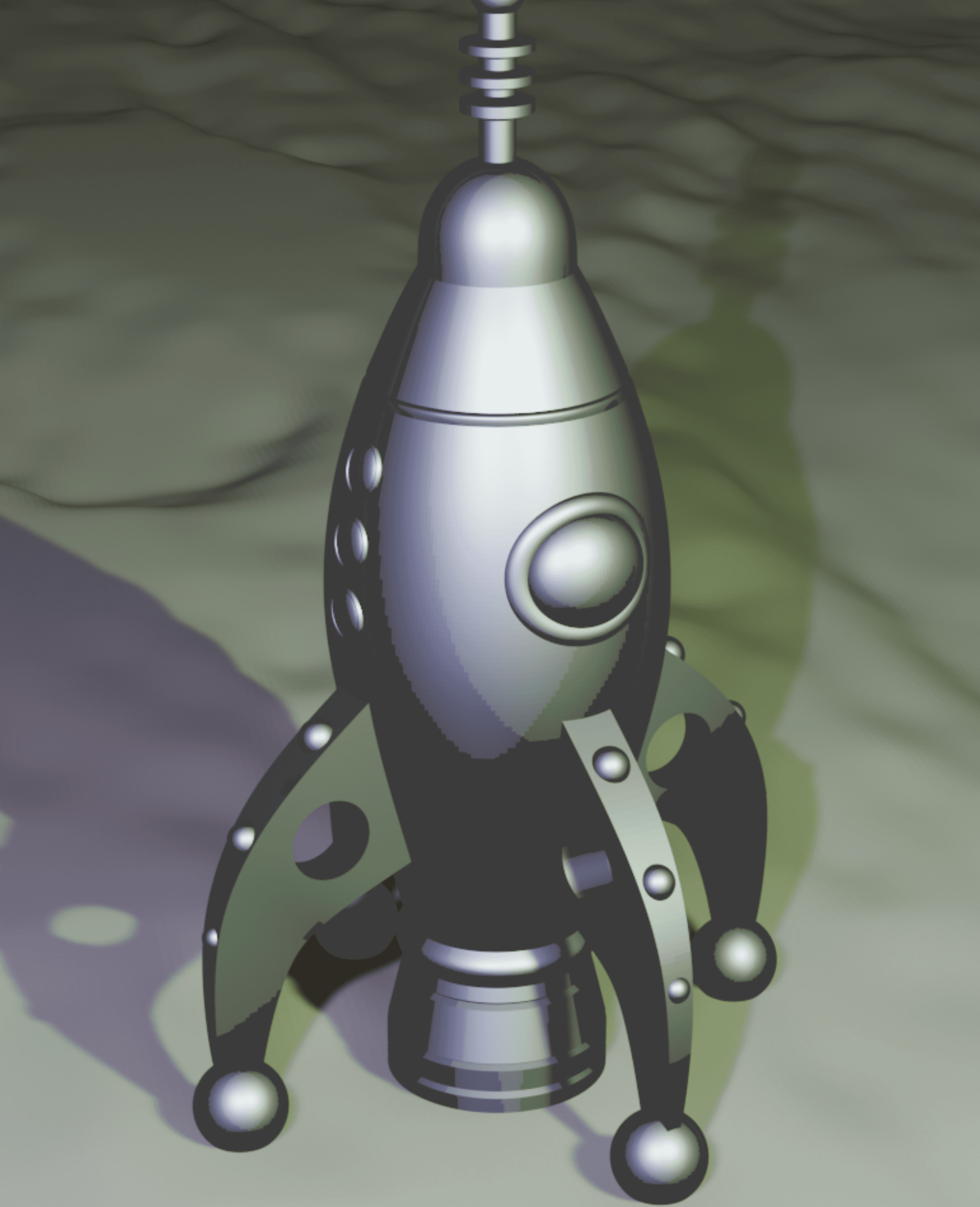 Retro Rocket Model 3d model