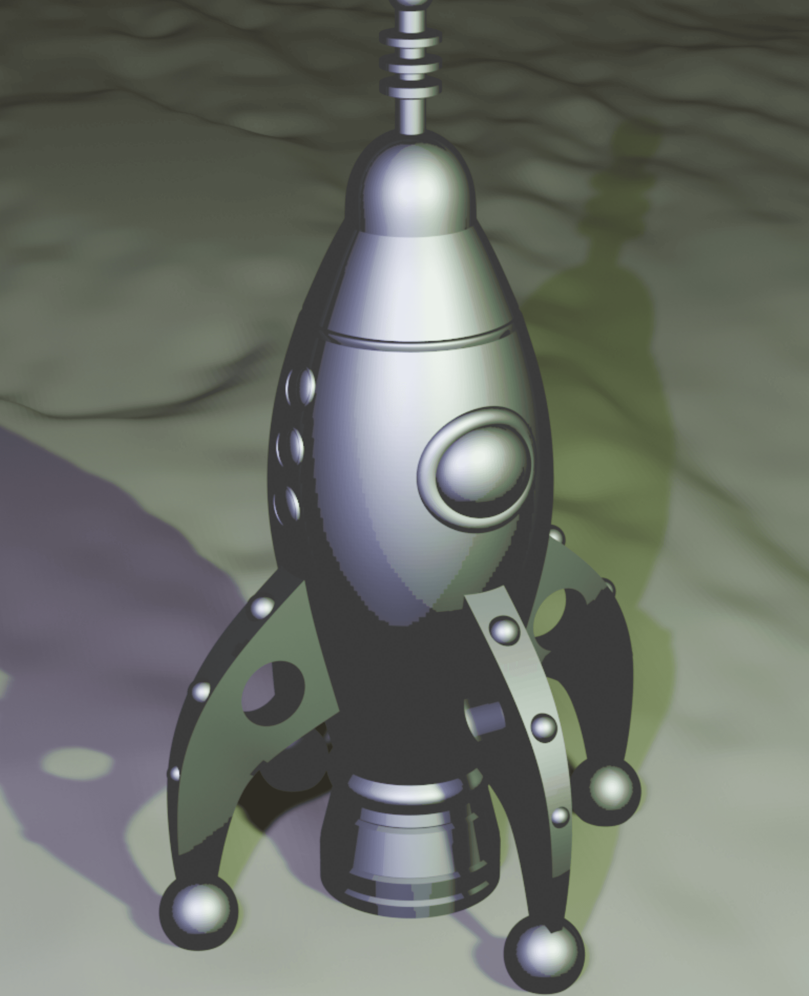 Retro Rocket Model 3d model