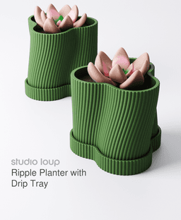 Ripple Planter with Drip Tray 3d model