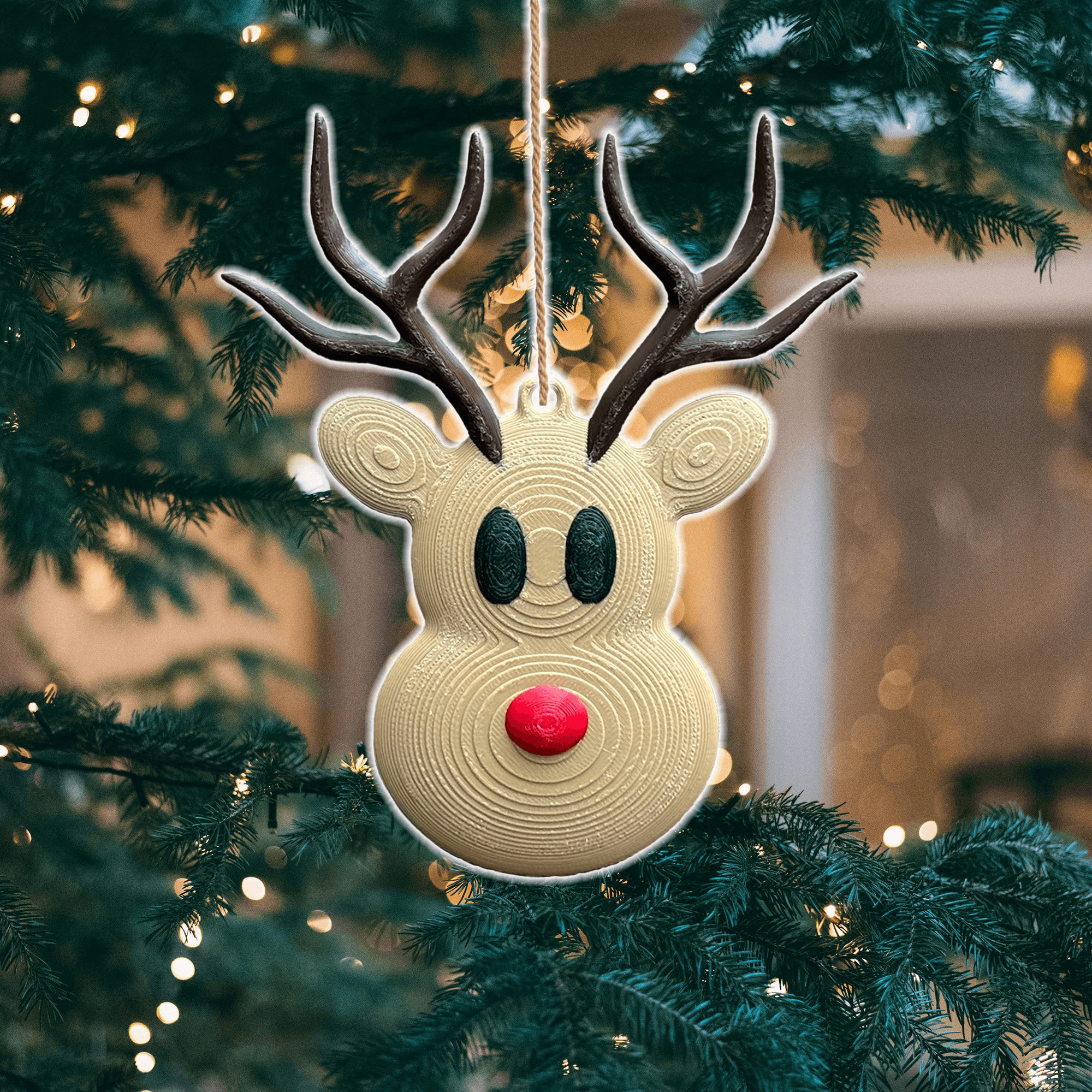 Christmas Rudolph Red Nose Reindeer 3D Ornament 3d model