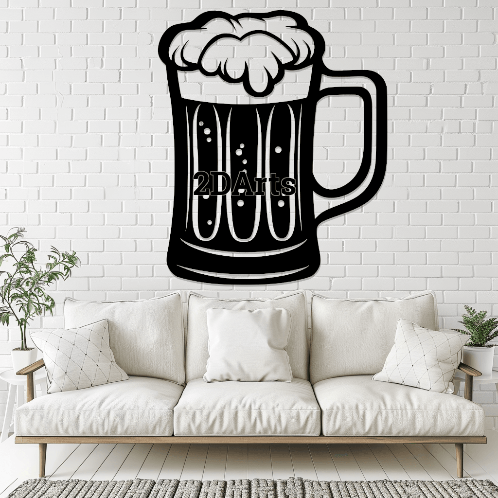 Beer Wall Window Art Silhouette 3d model
