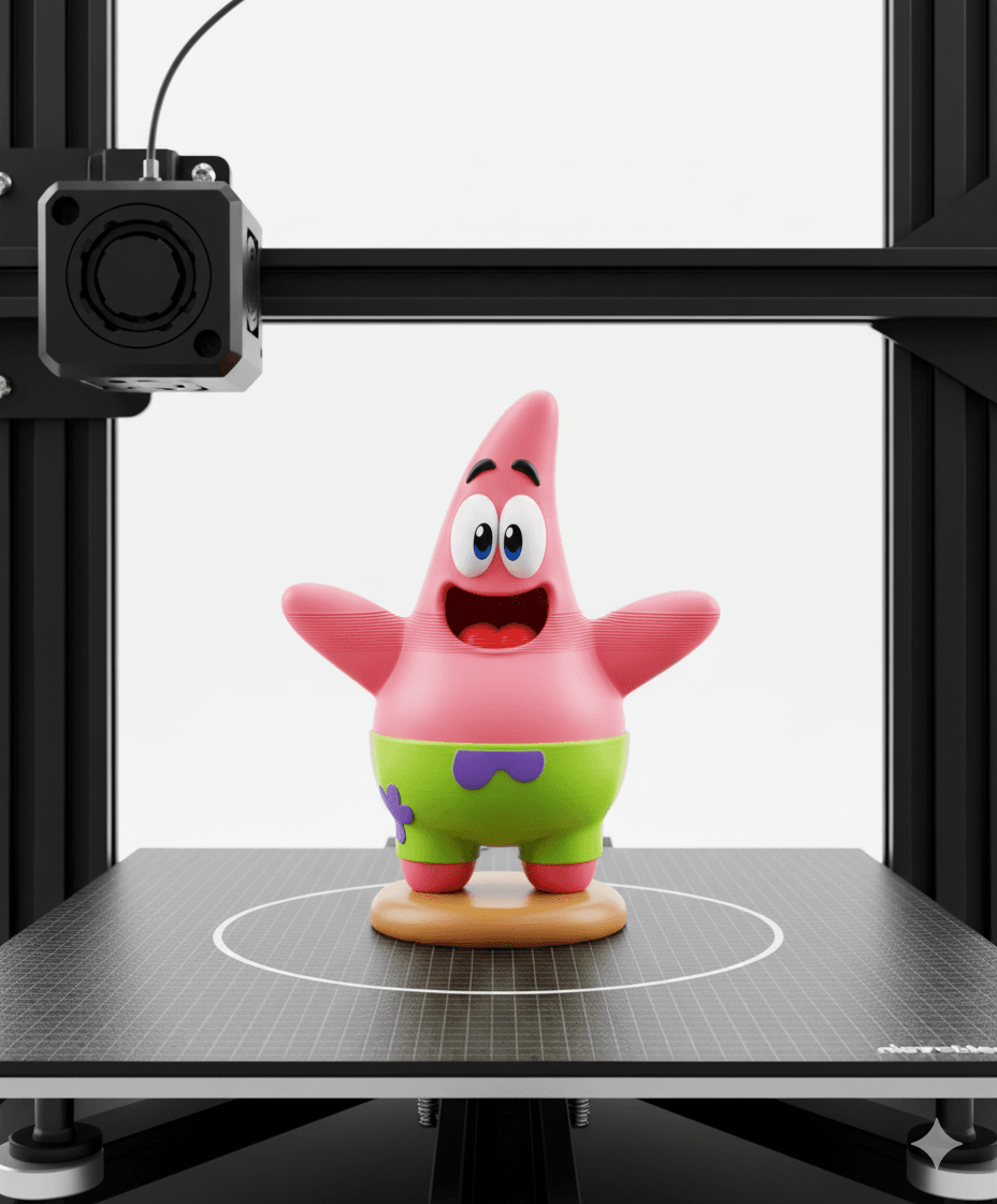 Chibi Patrick STL – Cute Starfish 3D Print Model – Cartoon Fan Art with Display Base 3d model