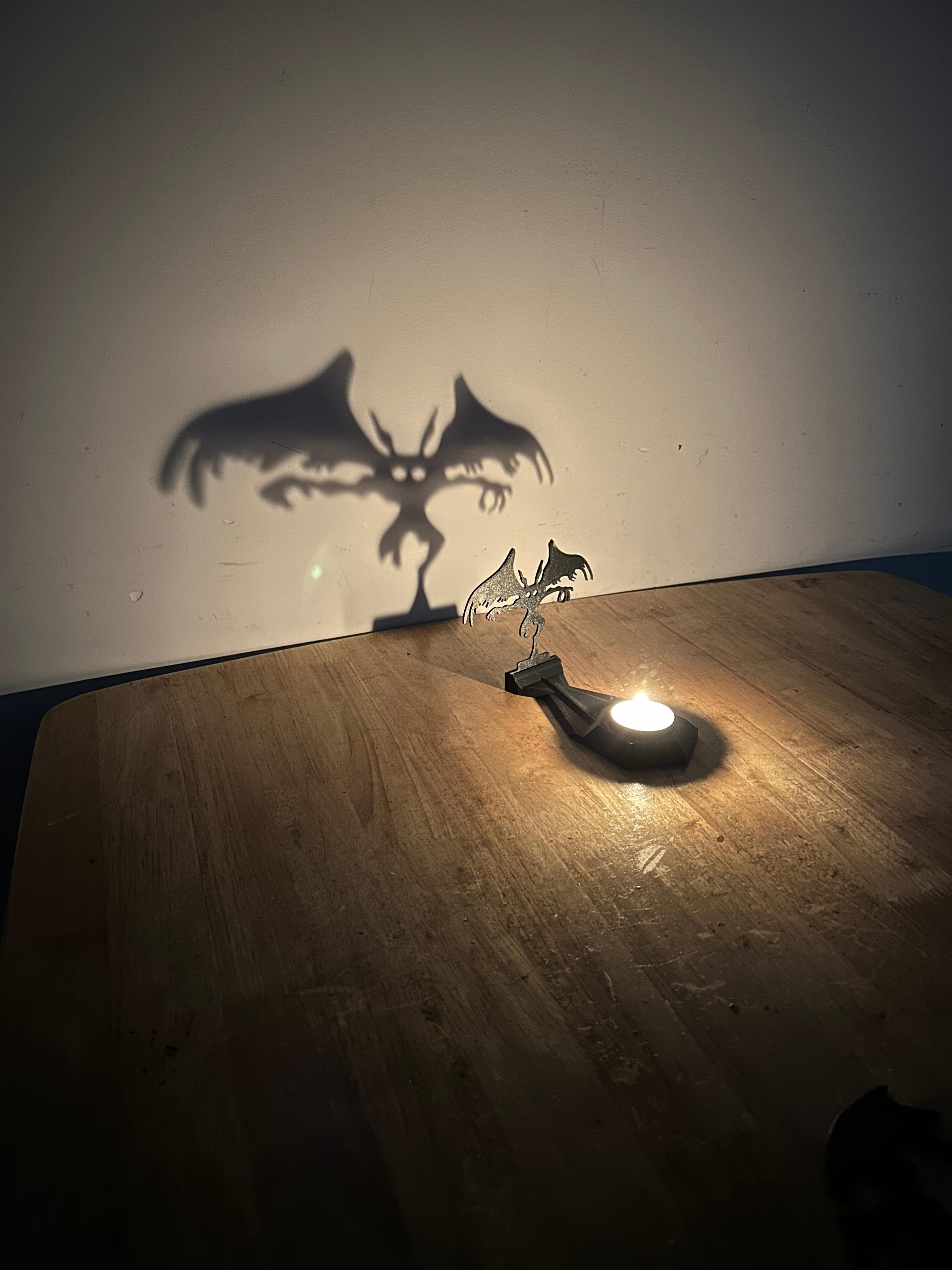 Funny shadow candle holders bat devil 3d model