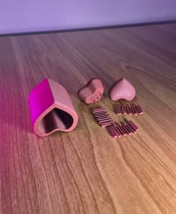 Heart Fidget Glider – Dual Button Press Toy Tube 3d model