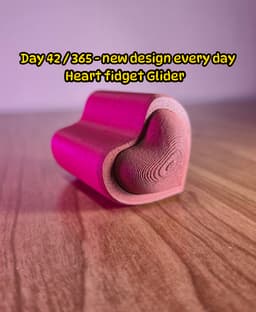 Heart Fidget Glider – Dual Button Press Toy Tube 3d model
