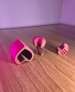 Heart Fidget Glider – Dual Button Press Toy Tube 3d model