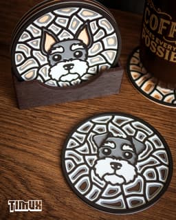 SCHNAUZER & WEST HIGHLAND WHITE TERRIER COASTER 3d model
