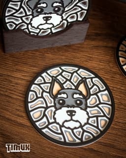 SCHNAUZER & WEST HIGHLAND WHITE TERRIER COASTER 3d model