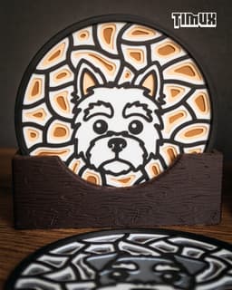 SCHNAUZER & WEST HIGHLAND WHITE TERRIER COASTER 3d model