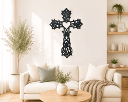 Heart Cross 2D Wall Art.stl 3d model