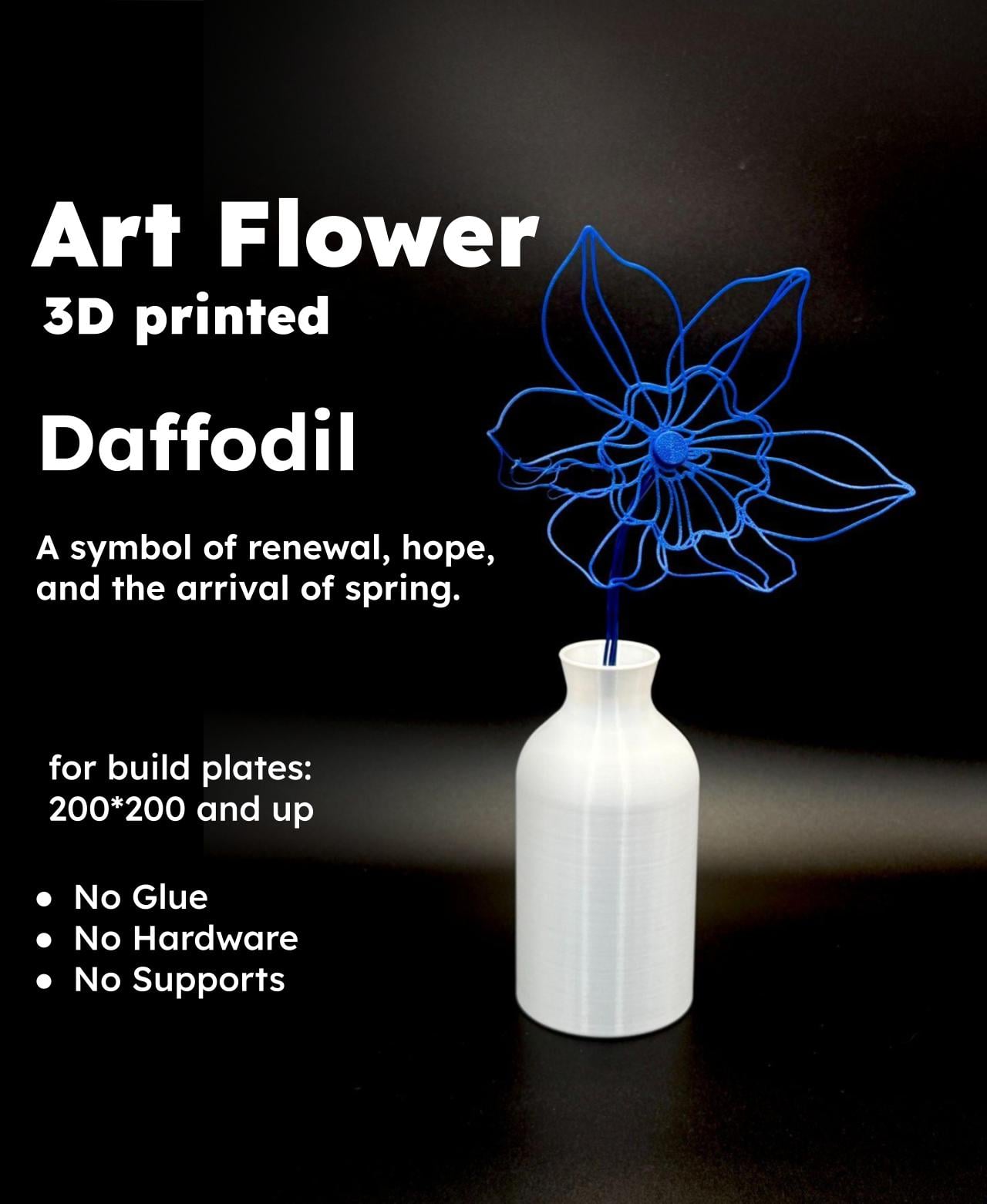 Daffodil – 3D Printed Art Flower 3d model
