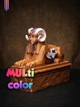 Ram Sphinx Statue 3MF | Egyptian Multi-Color | Winged Detail 3d model