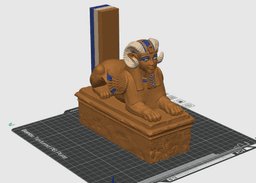 Ram Sphinx Statue 3MF | Egyptian Multi-Color | Winged Detail 3d model