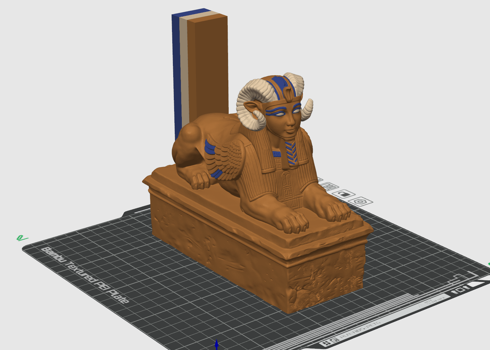 Ram Sphinx Statue 3MF | Egyptian Multi-Color | Winged Detail 3d model