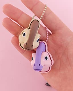 Parasaurolophus Fidget Clicker Keychain, Dinosaur Toy Clicker 3d model