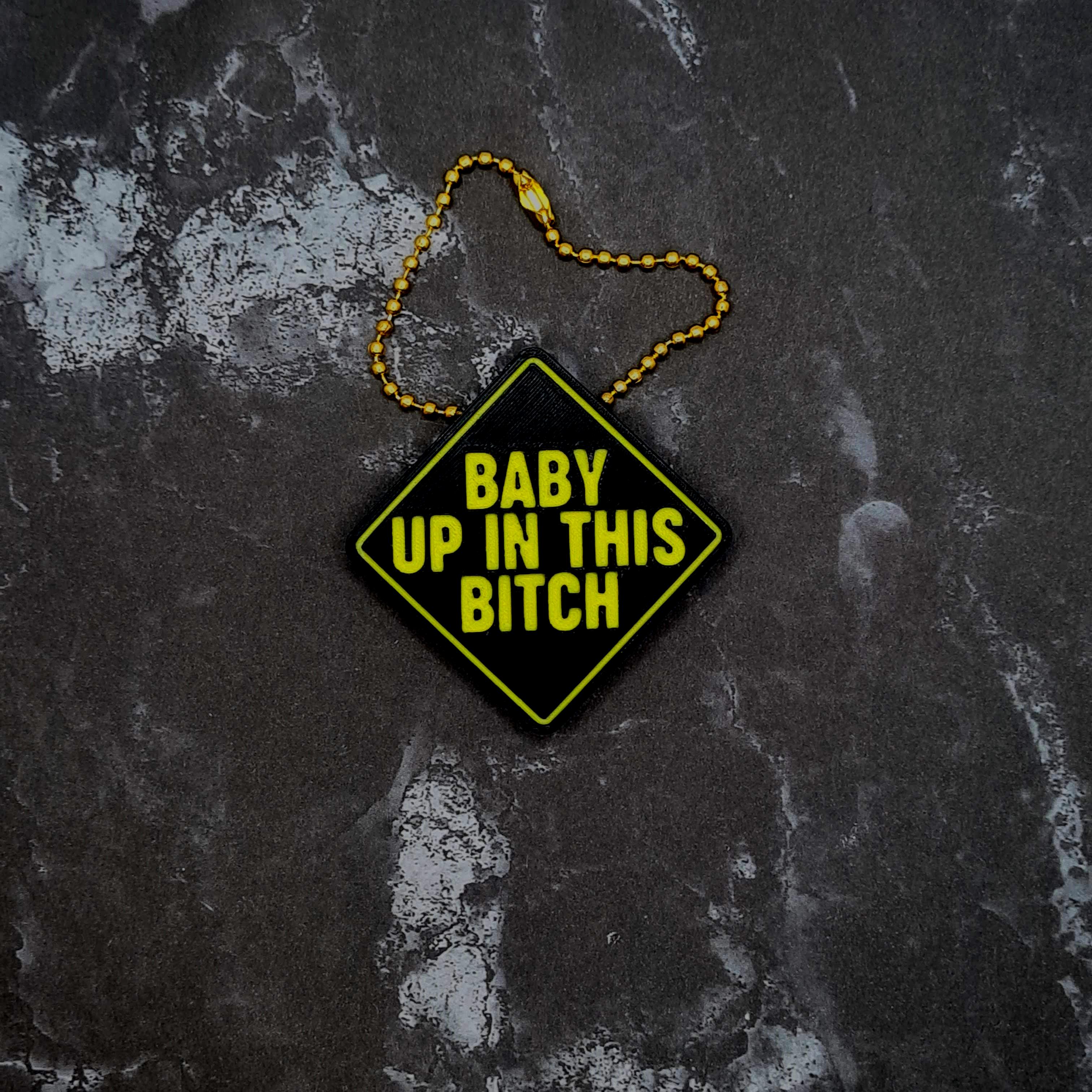 Baby up in This B*tch Keychain (reverse) 3d model