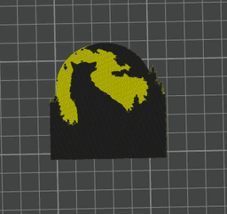 Wolf silhouette in the moon wall art, wall decor, sign wall hanger, dual extruder 3d model