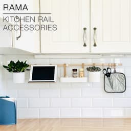 RAMA | Cookbook & ipad shelf for kitchen rail 3d model