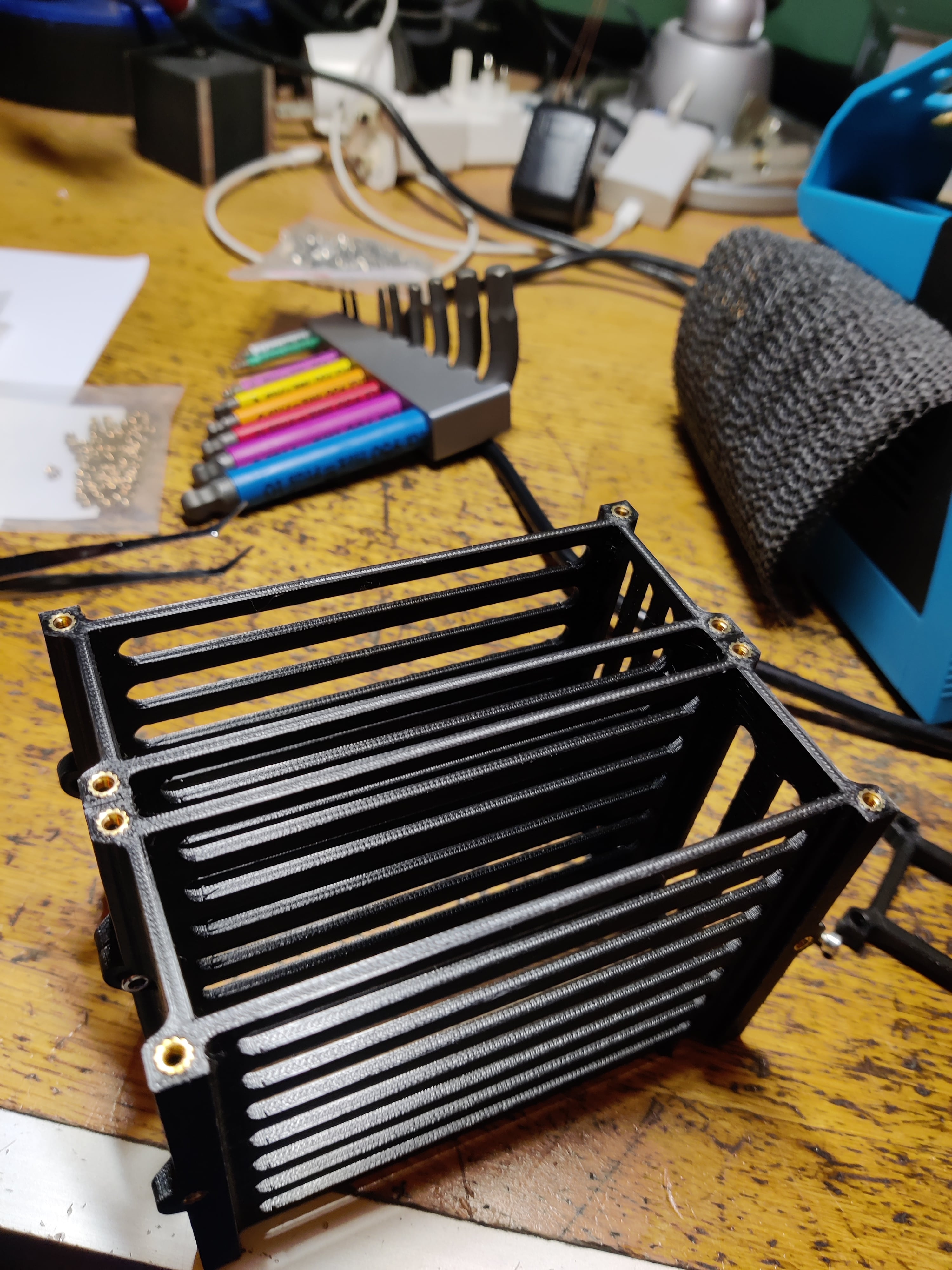 Stackable cage(s) for desk electronics 3d model