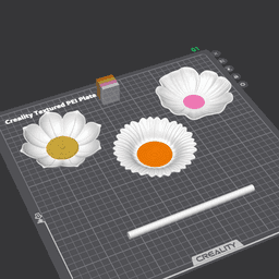Flower Bird Feeder Set | Garden Stake Bee Bath - 3 Different Floral Stake Bundle 3d model
