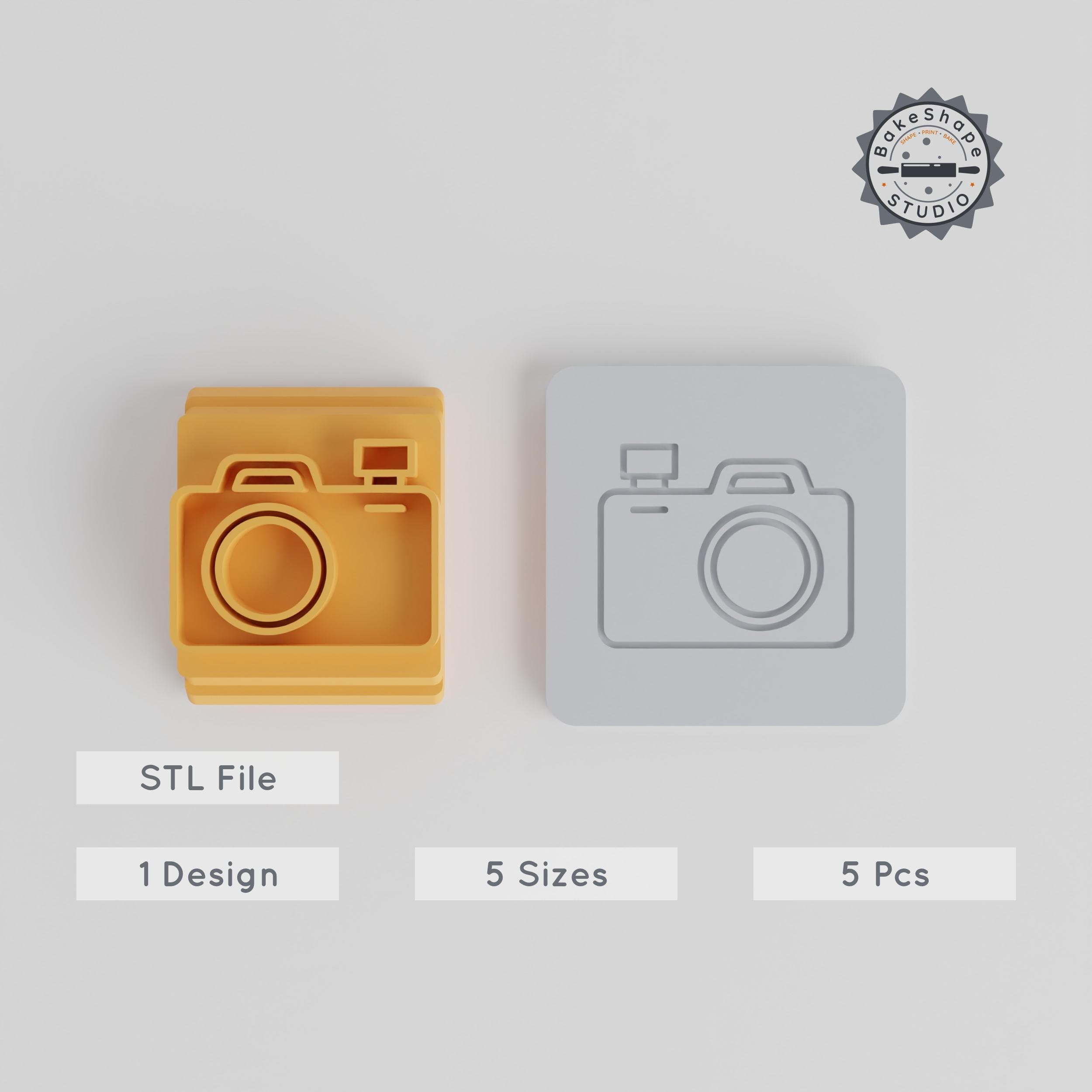 Camera Stamp Tile Set, Ideal for Clay & Cookies, 5 Size Motifs - 20 to 40mm, Perfect for Crafting Memories PRODUCT_1964 3d model