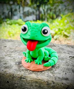 Cute Baby Lizard Figurine (No AMS required / Easy Print) - Great for garden pond - 3d model