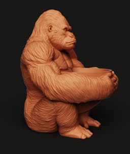 Silverback Gorilla STL | Animal Planter 3D Print | Jungle Decor 3d model
