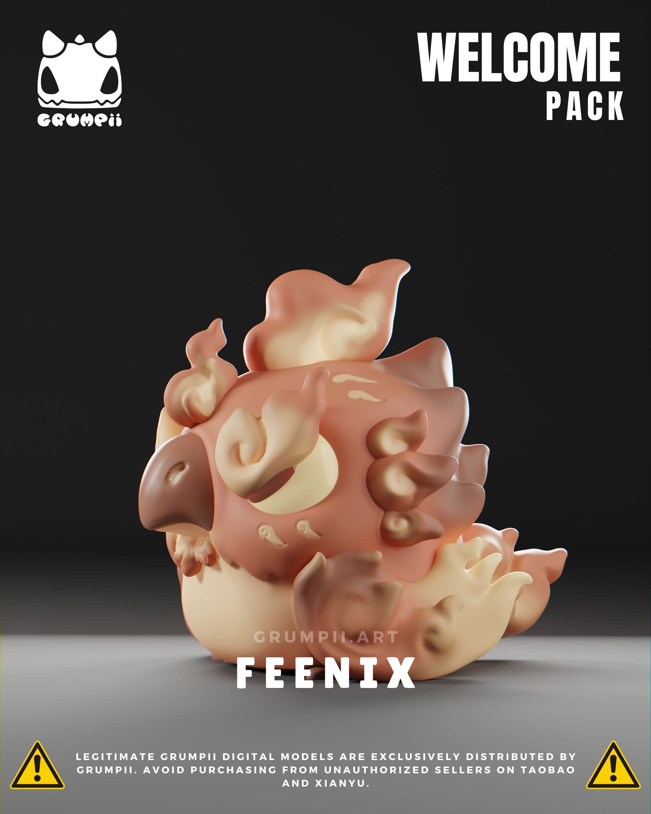Grumpii 3D Printable Art Toy - Welcome Pack - Feenix 3d model