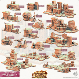 Aztec Temple Set (Pre-Supported) 3d model