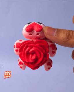 Articulated Rose sea turtle - Valentine heart turtle 3d model