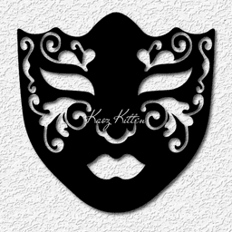 full face mardi gras mask wall art New Orleans home decor 3d model