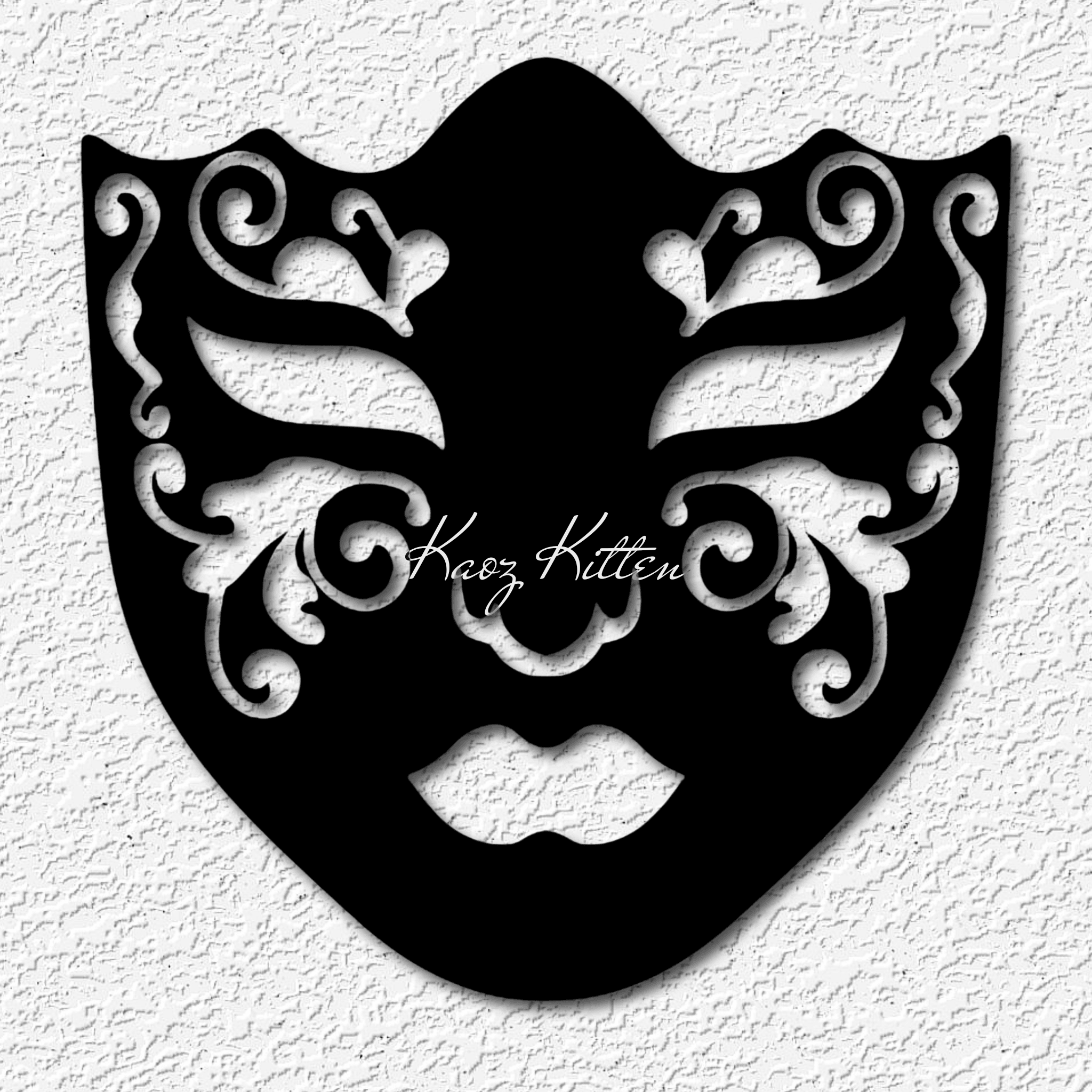 full face mardi gras mask wall art New Orleans home decor 3d model