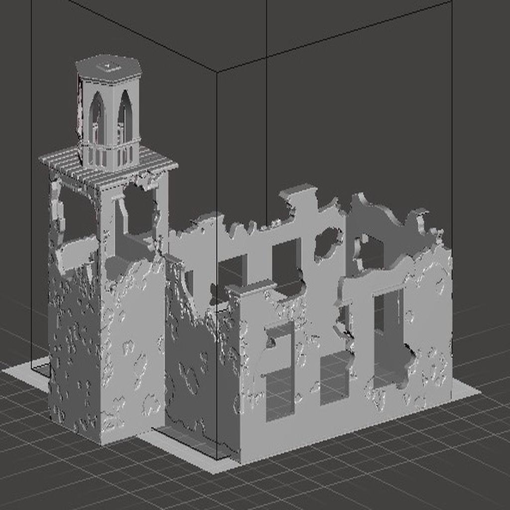 Ruined Church 28mm scale 3d model