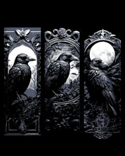 Crow and the Midnight Moon - Set of 3 Bookmarks - Updated Files 3d model
