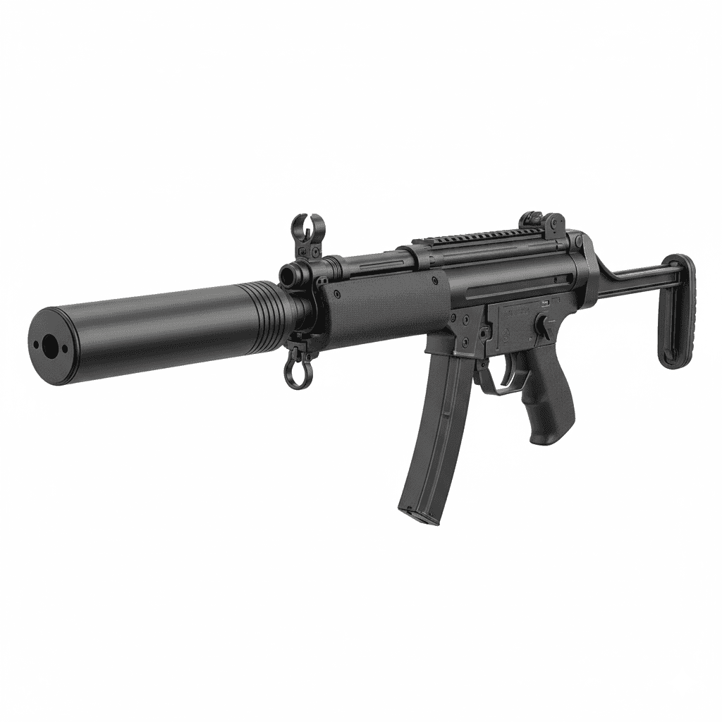 Gun HK MP5 Integrally Suppressed SMG 3d model
